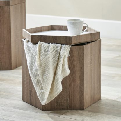 An Image of Oslo Hexagonal Storage Box Brown