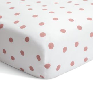 An Image of Habitat Spot Pink Fitted Sheet - Double