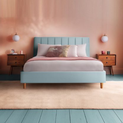 An Image of Silentnight Octavia Bed Frame, Velvet Maritime Velvet