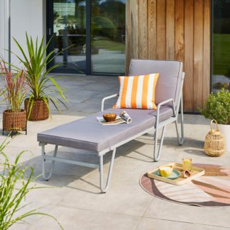 An Image of Grey Padded Lounger with Metal Frame Grey
