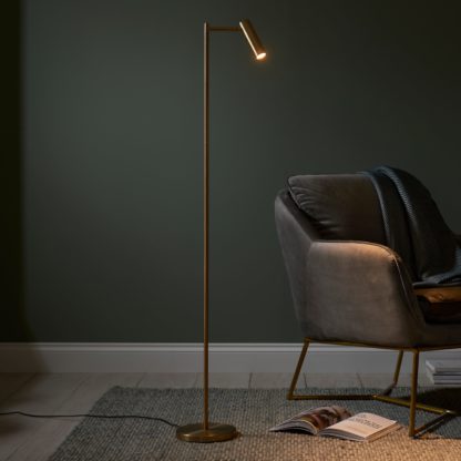 An Image of Vogue Adam Steel Adjustable Touch Dimmable Floor Lamp Matt Black