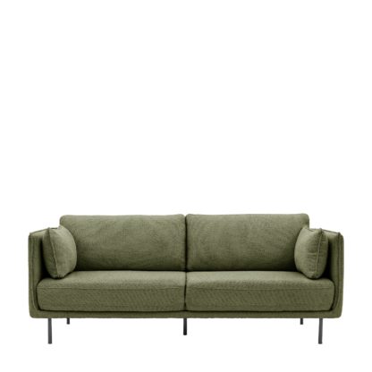 An Image of Derby 3 Seater Sofa, Boucle Green