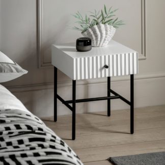 An Image of Baybridge 1 Drawer Bedside Table White