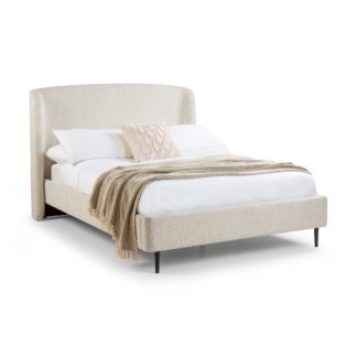 An Image of Eden Ivory Boucle Bed Ivory
