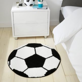 An Image of Football Rug Black and white