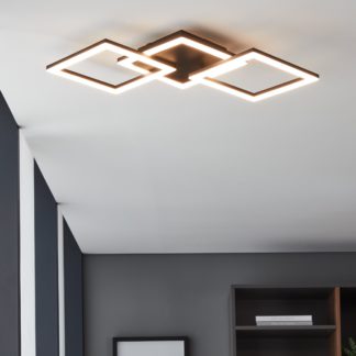 An Image of EGLO Paranday-Z Diamonds Large Ceiling Light Black