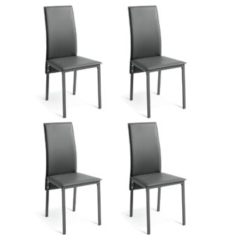 An Image of Argos Home 4 Lido Metal Dining Chairs - Grey