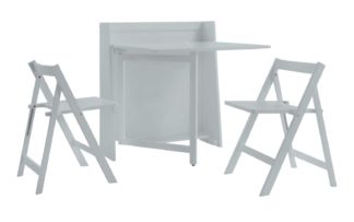 An Image of Julian Bowen Helsinki Compact Folding Table & 2 Chairs -Grey