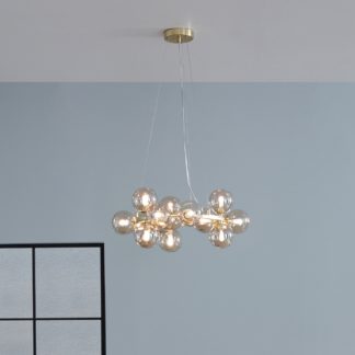 An Image of Vecchio Glass Ball and Metal Pendant Light Red