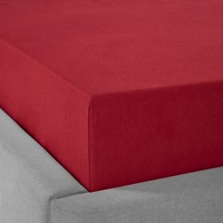 An Image of Dorma Brushed Cotton 35cm Fitted Sheet Red