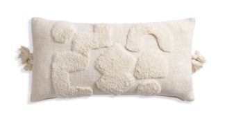 An Image of Habitat Global Tufted Cushion - Beige - 30x60cm