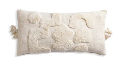 An Image of Habitat Global Tufted Cushion - Beige - 30x60cm