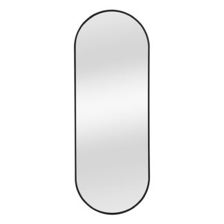 An Image of Black Aluminium Lozenge Mirror - 35x95cm