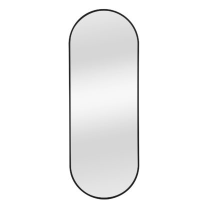 An Image of Black Aluminium Lozenge Mirror - 35x95cm