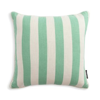 An Image of Habitat Stripe Printed Cushion - Green - 43x43cm