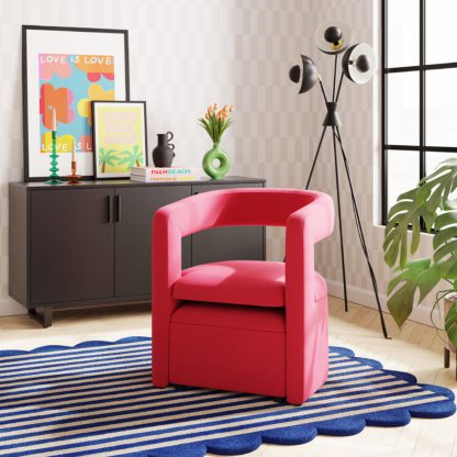 6fc966b87280db1bbb35396d3f0e5c3cab17d318bfd4391e9120e417ac543c3f.jpg An Image of Tallie Velvet Accent Chair Cobalt Blue