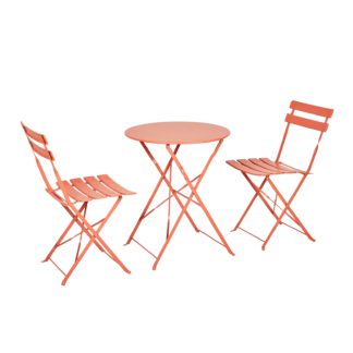 An Image of Millie Metal Bistro Set - Orange