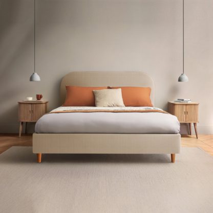 An Image of Silentnight Fara Bed Frame, Woven Sandstone