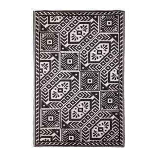 An Image of Fallen Fruits Diamond Black and White Outdoor Rug Black and white