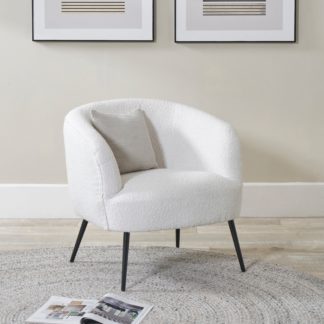 An Image of Siena Boucle Tub Chair Black
