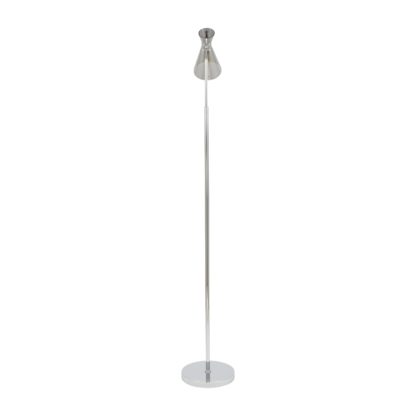 An Image of Monroe Waisted Glass and Metal Floor Lamp Silver