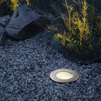 An Image of EGLO RIGA 3 Recessed Ground Light Silver