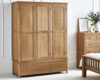 An Image of Mallory - 3 Door Wardrobe - Oak - Wood