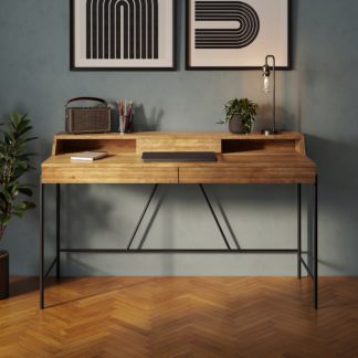 An Image of Bryant Wide Storage Desk Wood (Brown)