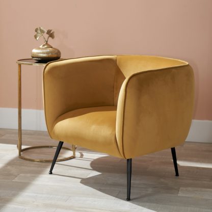 An Image of Lucca Velvet Chair Gold