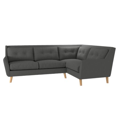 An Image of Halston Soft Marl Corner Sofa Blue