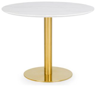 An Image of Julian Bowen Palermo Marble 4 Seater Dining Table - White