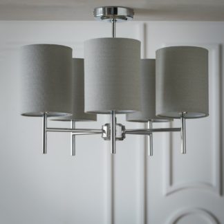An Image of Argos Home Candelabra Steel Flush to Ceiling Light - Grey