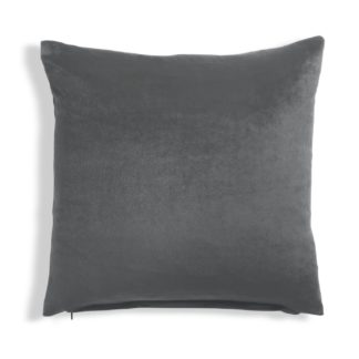 An Image of Habitat Velvet Cushion - Slate - 43x43cm