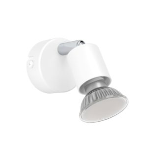 An Image of EGLO Stecci-E Adjustable White Spotlight White