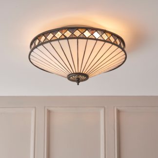 An Image of Vogue Weston Traditional 2 Light Flush Ceiling Light MultiColoured