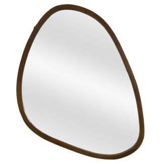 An Image of Walnut Pebble Mirror - 80cm
