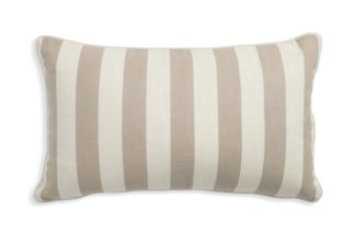 An Image of Habitat Striped Cushion - Neutral - 30x50cm