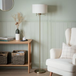 An Image of Argos Home Candelabra Brush Brass Stick Floor Lamp - Natural