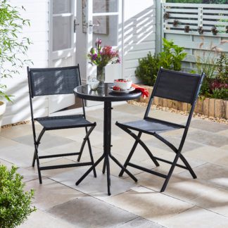 An Image of Helsinki Black Bistro Set Black