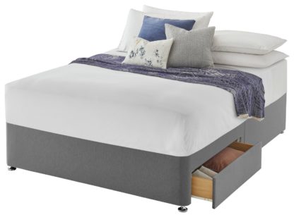 An Image of Silentnight Kingsize 2 Drawer Divan Bed Base - Charcoal