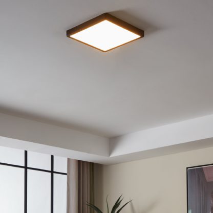 An Image of EGLO Fueva-Z Square Wall & Ceiling Light Black