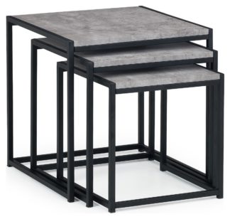 An Image of Julian Bowen Staten Nest of 3 Tables - Black & Grey