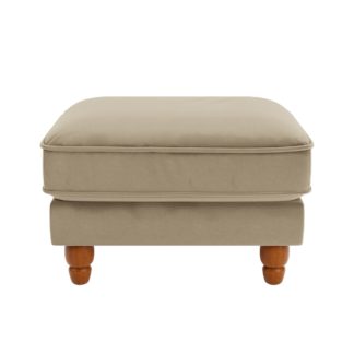 An Image of Beatrice Matte Velvet Footstool Brown