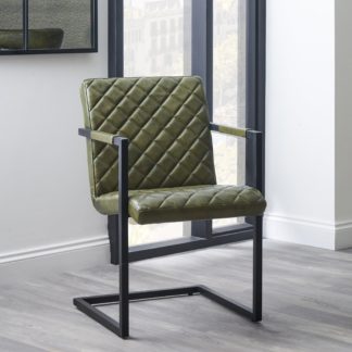 An Image of Vittorio Leather Armchair Sage