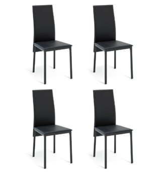 An Image of Argos Home 4 Lido Metal Dining Chairs - Black