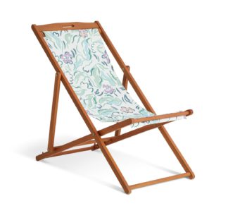 An Image of Habitat Folding Wooden Garden Deck Chair - White