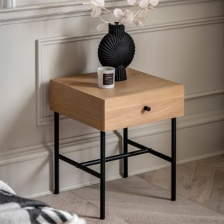 An Image of Aubourn 1 Drawer Bedside Table Natural