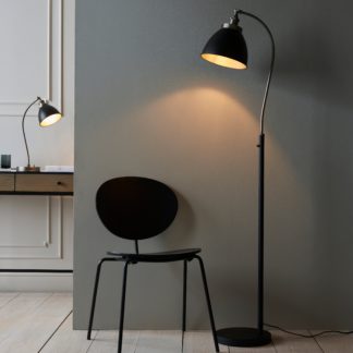 An Image of Vogue Elijah Industrial Adjustable Floor Lamp Matt Black