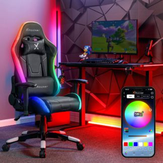 An Image of X Rocker Agility Compact RGB Office Gaming Chair with Neo Motion Sync LED Black