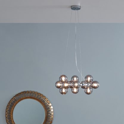 An Image of Vecchio Glass Ball and Metal Pendant Light Red